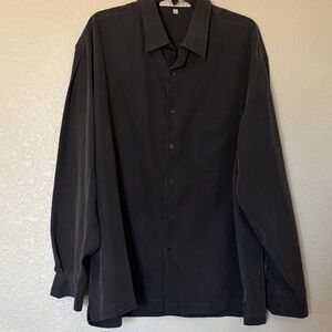 Perry Ellis Men's Dark Gray Long-Sleeve Button-Up Shirt